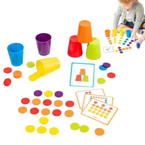 Juego de Reflexión de Puzzle con clasificación de color y tazas rápidas para agilidad mental