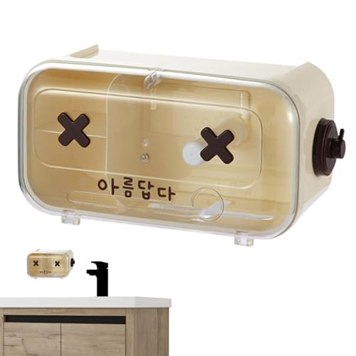 Portarrollos de papel higiénico, caja de pañuelos de baño sin perforación, soporte para rollo de pañuelos de dibujos animados, dispensador de papel higiénico multifuncional, soporte impermeable para