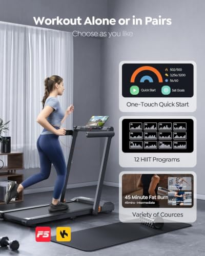 Image of Acezoe Foldable Treadmill with 10% Incline and Handle Bar, 4 in 1 Foldabla Treadmills for Home, Under Desk Treadmill with 300LBS Capacity, Walking Pad with Speaker, APP /Remote Control