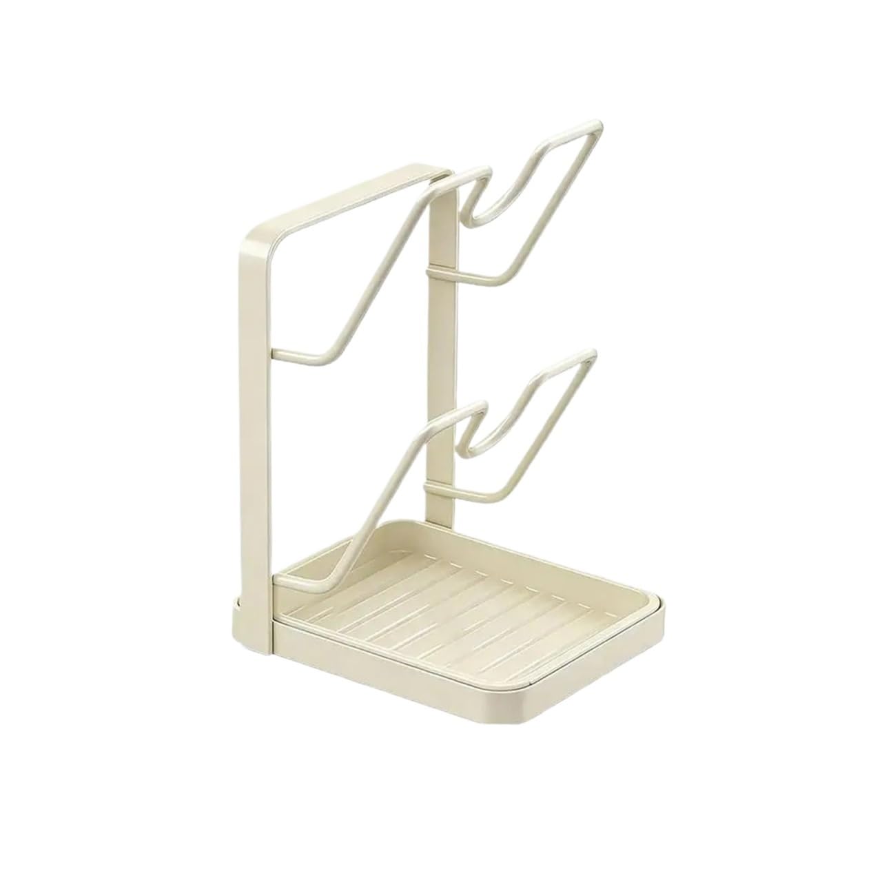 LYVQZPWLR Pot Lid Organizer Rack, Pan Lid Holder Space Saving Anti-Slip Drain Tray Rack For Pot, Ladle, Spatula, Plate(Color 4)