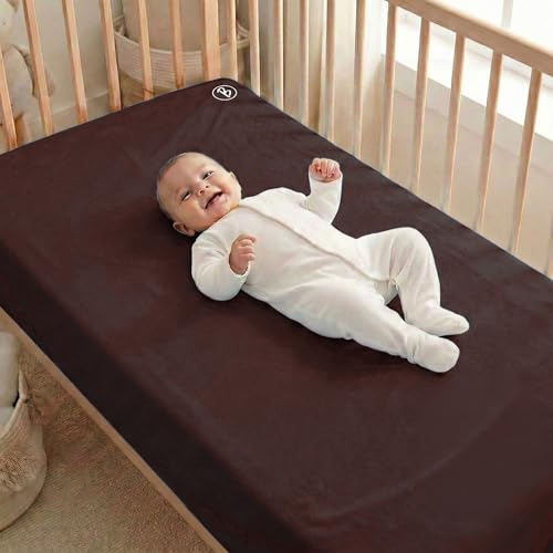 Image of Btag Baby Waterproof, Super Soft Fast Drying Mattress Protector | Extra Absorbent, Anti-Itching Sheet for New Born,Toddler (Size 100x140 cm, Pack of 1, Chocolate)