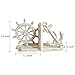 Anchor Bookends Decorative, Anchor and Nautical Ship Wheel Bookends Set,Heavy Duty Cast Iron Book Holder, Book Ends for Shelves Living Room Home Office, Antique Blue, 1 Pair/2Pieces (Antique White)