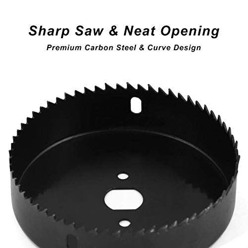 Comoware Hole Saw Kit For Wood- 16 Pieces 3/4’’-5’’ Full Set In Case With 1Pcs Hex Key, 2Pcs Mandrels And 1Pcs Install Plate For Pvc Board Plastic Plate Drilling Drywall And Soft Wood #TOP6