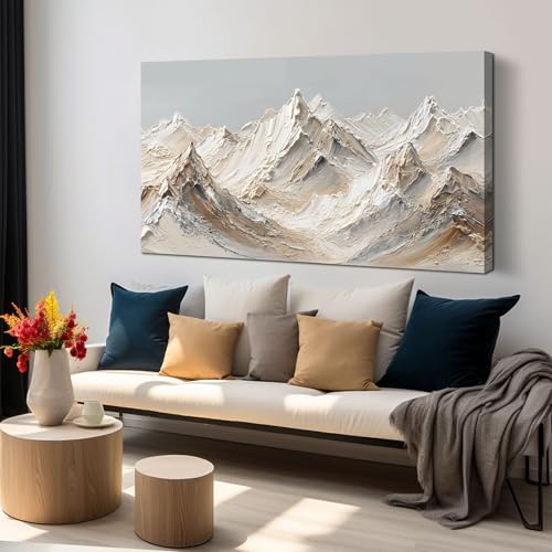 Grey Mountain Canvas Art Minimalist Wall Art Large Abstract Wall