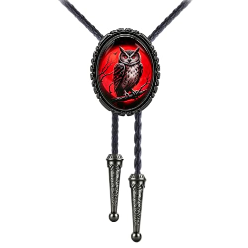 Image of Jeilwiy Bolo Tie for Men Western Cowboy Gothic Bolo Tie Necklace Halloween
