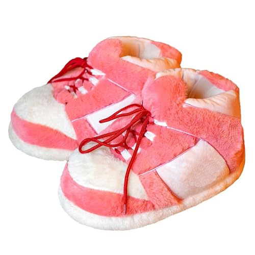 Unisex Warm Cosy Trendy Sneaker Slippers Comfy Kicks Non Slip Sole Indoor House Plush Slippers - One Size Fits Most