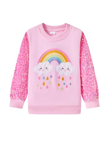 Image of RETSUGO Toddler Girls 2 Piece Outfits Long Sleeve Sweatshirt Leggings Pants Fall Winter Casual Clothes Sets 3‑8 Years