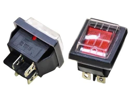 2Pcs Cement Concrete Mixer Switch 2Pcs Compatible with Pro-Force Hus-ky Ko-balt On/Off 4Pin 2Position Fits 1/2hp for Power Tools with Waterproof Cap and Red Lamp image 2