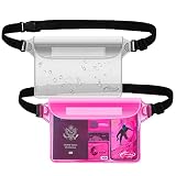 Picture of AiRunTech Waterproof Pouch with Waist Strap (2 Pack) | Beach Accessories Best Way to Keep Your Phone and Valuables Safe and Dry | Perfect for Boating Swimming Snorkeling Kayaking Beach Pool Water Park