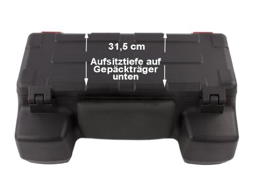 RS Trade 150 L Quad - ATV Universal Transport Koffer Topcase aus hochwertigem Kunststoff, abschliessbar und mit Rückenlehne. Inkl. Montagematerial und verstärkter Bodenschale