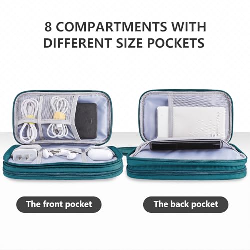 Teskyer Travel Organiser Bag, Waterproof Cable Organiser, Dark Green, 8.5 x 5 Inch - Image 6
