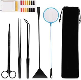 HOTOOLME Aquarium Fish Tank Starter Kits 6 in 1 Fish Tank Cleaning Tools Sets Stainless Steel