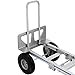 SHZOND 3 in 1 Convertible Hand Truck Dolly, Heavy-Duty Aluminum Hand Truck, 1000 lb Platform / 660 lb Upright Capacity Utility Cart with 10″ Pneumatic Wheels for Warehouse, Factory, Construction
