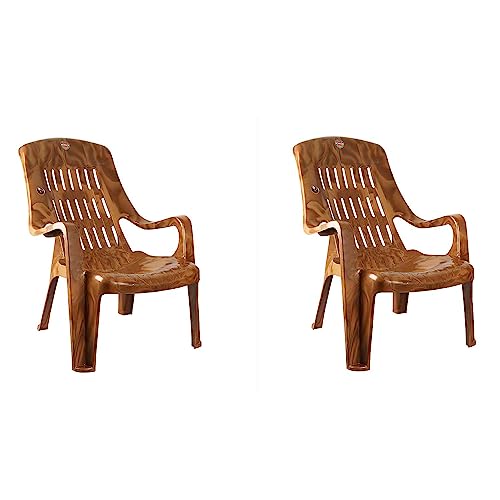 Image of Cello Comfort Plastic Relaxed Armchair, Set of 2 (Sandalwood Brown)