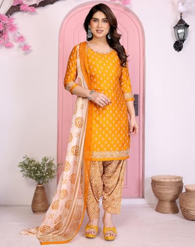 Image of Yashika Unstiched Crepe dress materials | Crepe Salwar Suit for women with dupatta | suit material for women unstitched