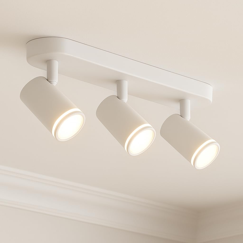 CGC Lighting Indoor Ceiling Spotlight GU10, Adjustable, LED, Wall Downlight, Surface Mount (White 3)