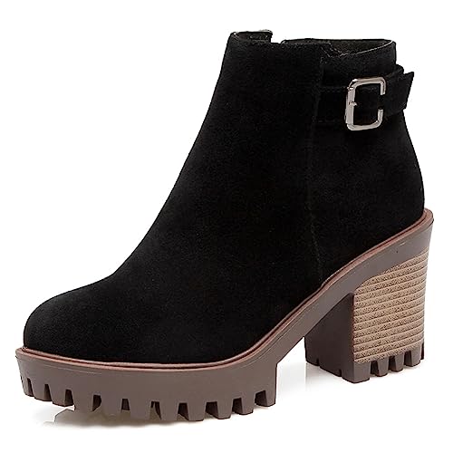 Bottes plateforme femmes PAYDVOIER avec talon carré et style Chelsea noir