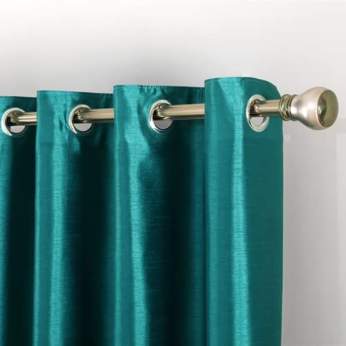 Image of GYROHOME Faux Silk Blackout Curtains, Fully Lined Solid Color Window Treatment Drapes for Bedroom and Living Room Thermal Insulated Grommet Top Room Darkening Drapes, (Teal, 52x84, 2 Panels)