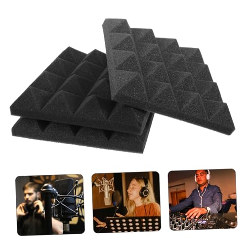 12 Piezas Paneles Acústicos de Poliuretano Negros para Pared miniatura 2