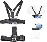Kit de soporte de cuello para teléfono móvil Vlog Soporte de cuello Soporte de cabeza Compatible con iPhone, Samsung, GoPro Hero 10/ 9/ 8/ 7/ 6/ 5