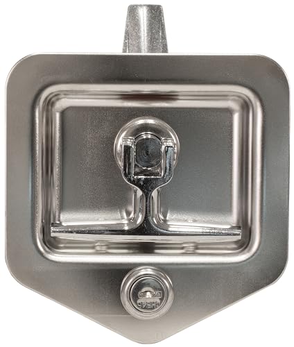 Image of Buyers Products L8915 T-Handle Latch, Locking Single Point Latch with Gasket, with 2 Keys, Zinc-Plated Steel, for Truck Bed Tool Boxes, Trailer Doors, RVs, Campers, Truck Cap Latch