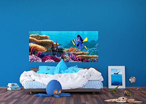 AG Design Dory und Nemo auf Unterwasserspaziergang, Vlies Fototapete für EIN Zimmer für einen Jungen, EIN Kinderzimmer, 202 x 90 cm.
