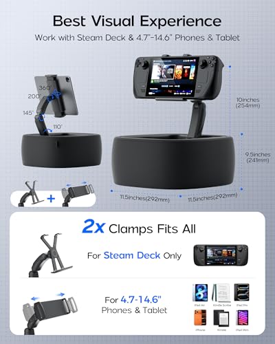 Image of LULULOOK Gaming Pillow Stand for Steam Deck OLED & LCD & 4.7-14.6 inch Tablet, Zero Gravity Kindle Pillow Stand with Storage Bowl for Steam Deck Accessories, Snacks & Small Items, Machine Washable