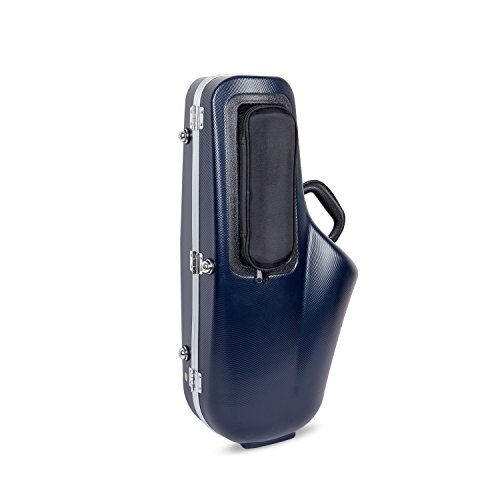 Crossrock Funda rígida ABS Woodwind para saxofón alto, correa de hombro extraíble, bolsillo para accesorios, cierre de bloqueo, azul (CRA862ASBL)
