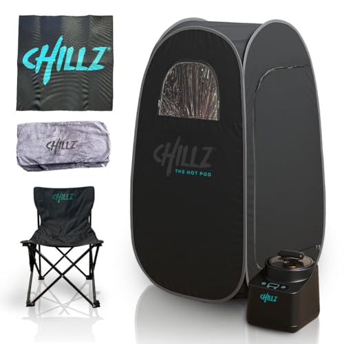 CHILLZ® Sauna Pod portatile Sauna Pod Sauna a vapore Sauna - Tenda a vapore per sauna completa, sauna a vapore con telecomando + touchscreen 1200 W generatore da 2,6 litri incl. sedia, asciugamano CHILLZ® Sauna Pod portatile Sauna Pod Sauna a vapore Sauna - Tenda a vapore per sauna completa, sauna a vapore con telecomando + touchscreen 1200 W generatore da 2,6 litri incl. sedia, asciugamano