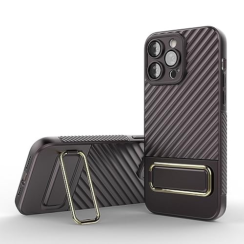 Étui magnétique pour iPhone 14 Pro coque de protection haute finition béquille café