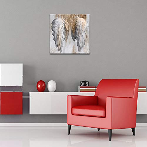 Levvarts Gold And Grey Wall Art Fashion Angel Wings Poster Painting Contemporary Artwork For Living Room Bedroom Wall Decoration Framed Ready To Hang Gift For Woman #TOP2