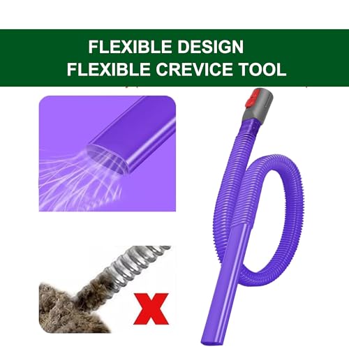 Image of EZ SPARES 3-in-1 Cleaning Kit for DYS V7 /V8 /V10 /V11 /V15 - Vacuum Brush Head, Dryer Vent & Refrigerator Coil Brush | Flexible Crevice Tool Included | Multi-Surface Cleaning Accessories