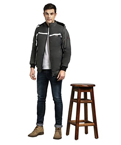 Image of Christy World Men's Regular fit Jacket (FULLJCKET MNS 041 DARKGRY L Dark Grey Large)