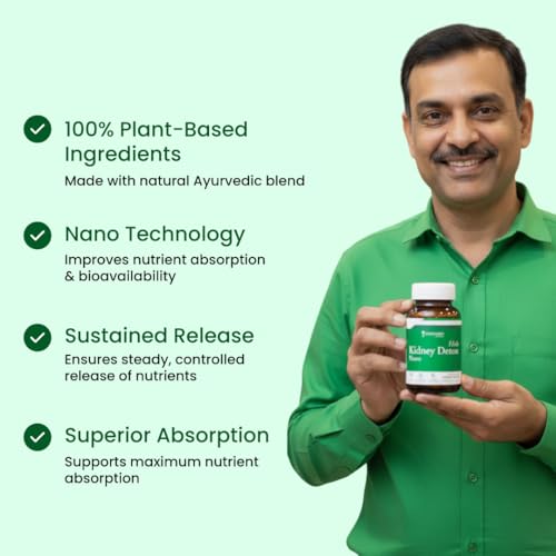 Image of ZEROHARM Holo Kidney Detox | Herbal Creatinine & Kidney Support with Varuna, Punarnava,Pathachata | Kidney Detox & Cleanse for Men & Women | Nano Formulated Ayurvedic Health Supplement - 60 Tablets