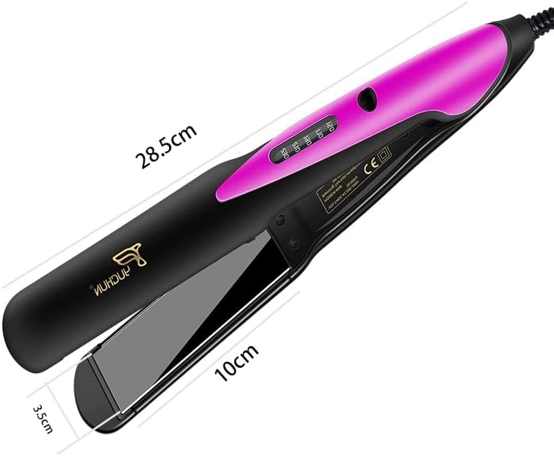 TDOO Women Hair Straightener 5 Levels Adjustable Temperature 10s Fast Heating, for Straightening and Curling with Ceramic Floating Heating Plate and LED Indicator Dual Voltage Straightener (B)