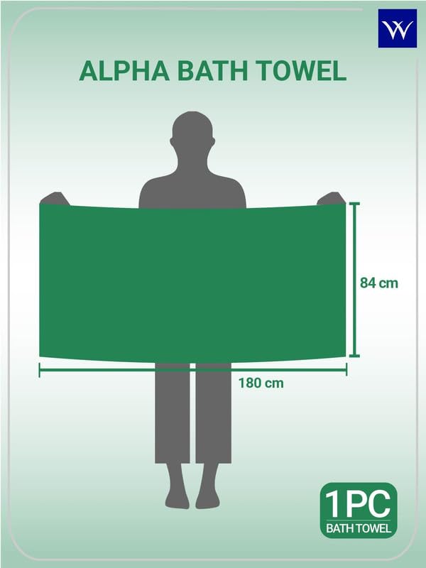 Image of Welspun Alpha 100% Cotton 420 GSM Dobby Weave Solid Premium Large Bath Towel | Super Absorbent, Quick Dry & Ultra Soft - 84 x 180 Cm - Aqua Green