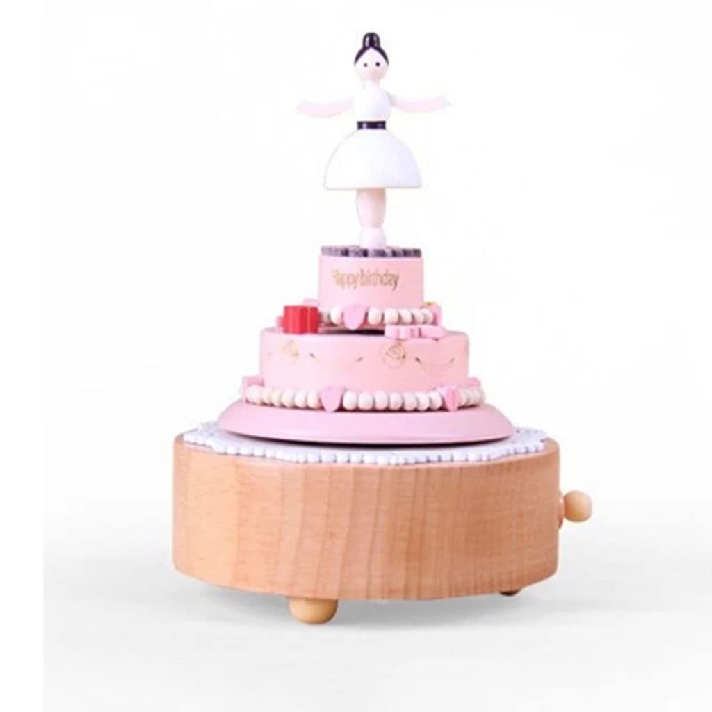 DKIUGL Wooden Ballet Dance Rotating Music Box Crafts Children's Toys Retro Birthday Gift Decoration Accessories