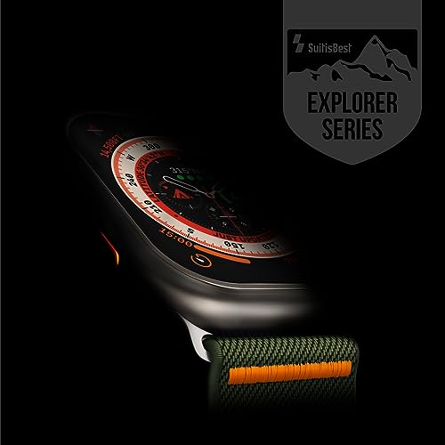 Suitisbest Sport Band for Apple Watch Ultra 2/Apple Watch Ultra Band 49mm 45mm 44mm 42mm for Men, Nylon Solo Loop Wide Replacement Strap for iWatch Series Ultra 8 7 6 5 4 3 SE