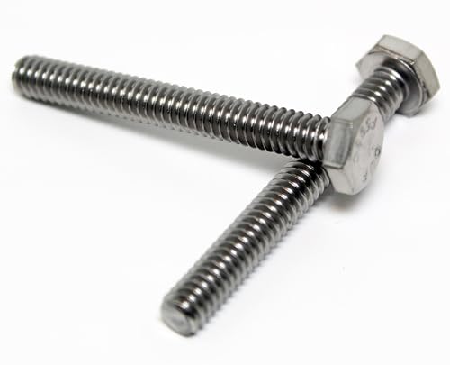 Image of 1 /4-20 x 2 inch inch Hex Head Screw Bolt, Fully Threaded, Stainless Steel 18-8 (20 Pack) HHMS by Fasteners DP