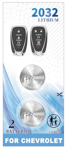 Replacement for Chevrolet Key fob Battery, OEM CR2032 Key fob Battery fits 2016-2022+ Chevy Blazer Bolt Camaro Cruze Equinox Malibu Sonic Spark Trax Volt Smart Remote