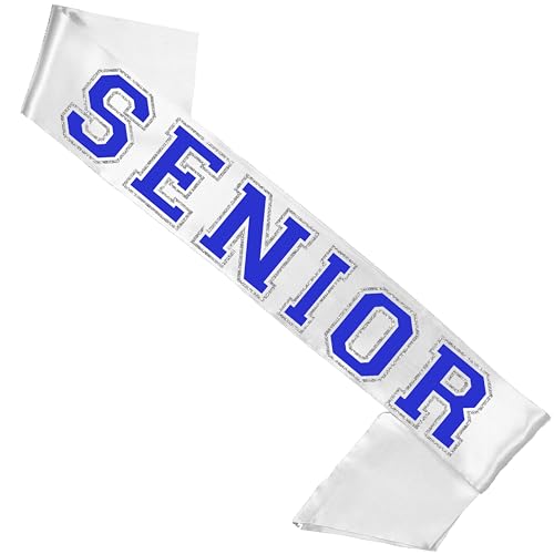 Senior Gifts - High School Senior Night Party Royal Blue PREMIUM GRADE SATIN Sash - Sports Team Supplies3
