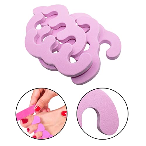 Kit Separador de Dedos Para Pé Pedicure Unha EVA Rosa, 12 Unidades