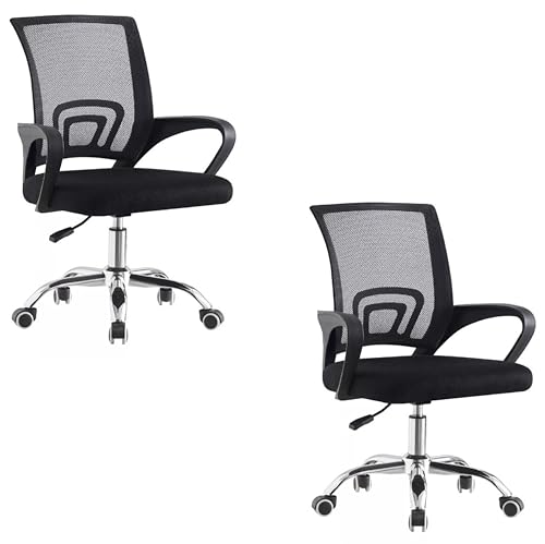 La Mejor Lista de Venta de Sillas de Oficina los mejores 5. 47 siafu Silla de Escritorio OLU Ejecutiva para Oficina con Respaldo Tela de Malla Negro Diseño Ergonomico para Mayor Comodidad Kit2 Sillas