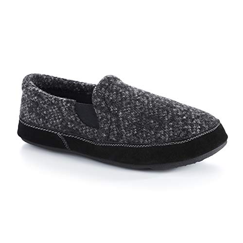 Acorn Men's Fave Gore Slipper, Charcoal Tweed, 9-10 Wide