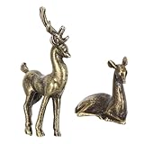 Fabrication artisanale soignée : avec des détails exquis et un savoir-faire raffiné, chaque figurine de cerf capture la vivacité de l’animal. idéale pour les amateurs de figurines de cerf au style vintage et les collectionneurs. petite décoration sur le thème des cerfs, figurines de cerf au style vintage