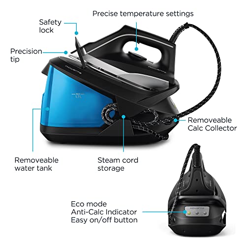 Rowenta 23108775205 Compact Stainless Steel Soleplate Professional Steam Station For Clothes, 57 Ounce Removable Tank, Lightweight, Compact 1500 Watts Iron thumb #8