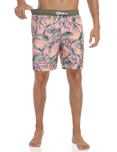 Nonwe Men's Swimming Trunks Water Sports Tropical Hawaiian Beach Board Shorts with Pockets2