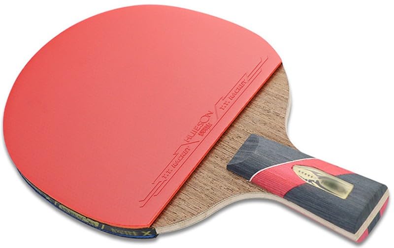 ZWJYNOUEU Ping Pong Paddle, Performance Table Tennis Paddle, Professional Table Tennis Racket with Carrying Case, 5 Wood + 2 Carbon Blade(Color:B)