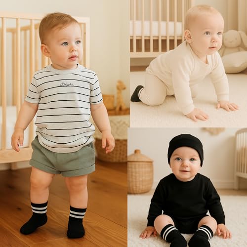 bistyle Baumwolle 6 Paar Baby Socken für Neugeborene Säugling 0-6 Monate bis 3 Jahre | Stopper Nahtlos Socken | Jungen Mädchen Kindersocken