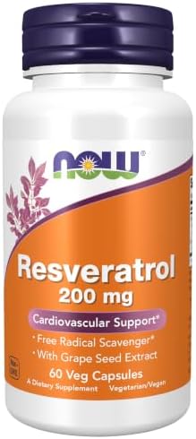 Now Foods, Natural Resveratrol, 200 mg, 60 Veggie Caps.